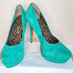 Jessica Simpson Turquoise Platform Heels SZ 11